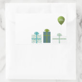 ミニマモダンリストハッピーバースデー 長方形シール (バッグ)