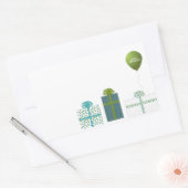 ミニマモダンリストハッピーバースデー 長方形シール (封筒)