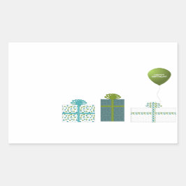 ミニマモダンリストハッピーバースデー 長方形シール