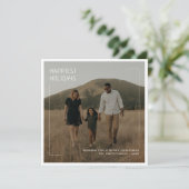 ミニマモダンリストハッピーホリデイズファミリーフォト シーズンカード (スタンド正面)