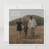 ミニマモダンリストハッピーホリデイズファミリーフォト シーズンカード (正面)
