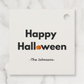 ミニマモダンリストハロウィーン – スクエアパーソナライズされた フェイバータグ (裏面)