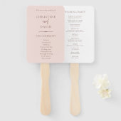 ミニマモダンリストバラとホワイト結婚式 プログラム ハンドファン (正面&裏面)