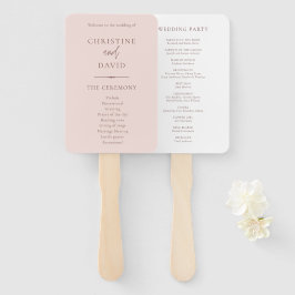 ミニマモダンリストバラとホワイト結婚式 プログラム ハンドファン