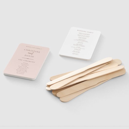 ミニマモダンリストバラとホワイト結婚式 プログラム ハンドファン (組立なし)