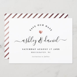 ミニマモダンリストバラシンプル金ゴールド日付の保存 招待状