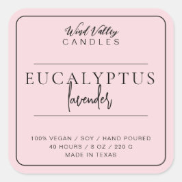 ミニマモダンリストバラピンクキャンドルラベル スクエアシール