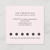 ミニマモダンリストバラ美しいサロン ロイヤリティカード (裏面)