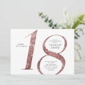 ミニマモダンリストバラ金ゴールドグリッター18th誕生日 招待状 (スタンド正面)