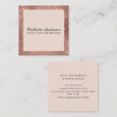 ミニマモダンリストバラ金ゴールドシンプルグリッター化粧 スクエア名刺 (正面/裏面)