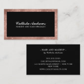 ミニマモダンリストバラ金ゴールドシンプルグリッター化粧 名刺 (正面/裏面)