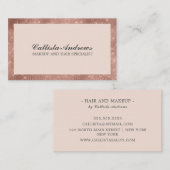 ミニマモダンリストバラ金ゴールドシンプルグリッター化粧 名刺 (正面/裏面)