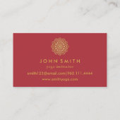 ミニマモダンリストバラ金ゴールドロータスヨガインストラクター 名刺 (裏面)