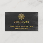 ミニマモダンリストバラ金ゴールドロータスヨガインストラクター 名刺 (裏面)