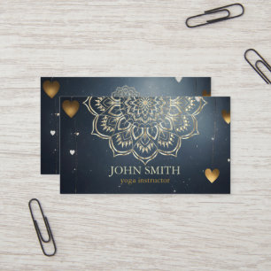 ミニマモダンリストバラ金ゴールドロータスヨガインストラクター 名刺