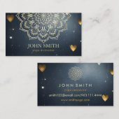 ミニマモダンリストバラ金ゴールドロータスヨガインストラクター 名刺 (正面/裏面)