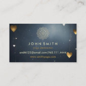 ミニマモダンリストバラ金ゴールドロータスヨガインストラクター 名刺 (裏面)