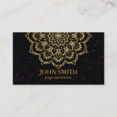 ミニマモダンリストバラ金ゴールドロータスヨガインストラクター 名刺 (正面)