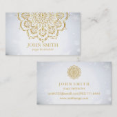 ミニマモダンリストバラ金ゴールドロータスヨガインストラクター 名刺 (正面/裏面)