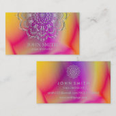 ミニマモダンリストバラ金ゴールドロータスヨガインストラクター 名刺 (正面/裏面)