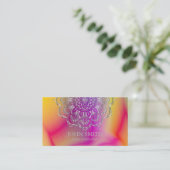 ミニマモダンリストバラ金ゴールドロータスヨガインストラクター 名刺 (スタンド正面)