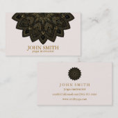 ミニマモダンリストバラ金ゴールドロータスヨガインストラクター 名刺 (正面/裏面)