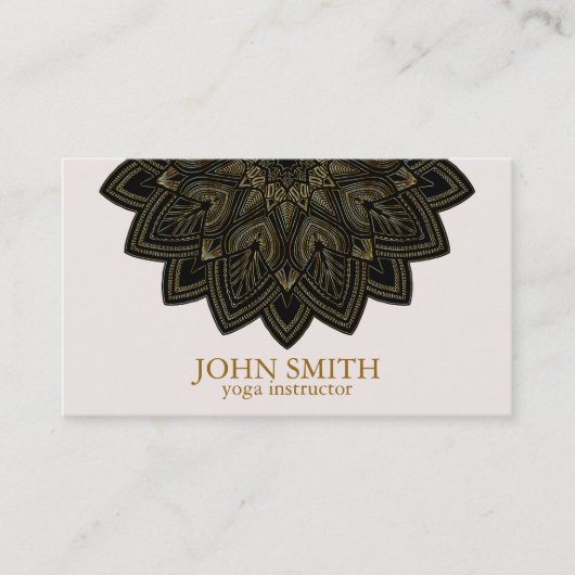 ミニマモダンリストバラ金ゴールドロータスヨガインストラクター 名刺 (正面)
