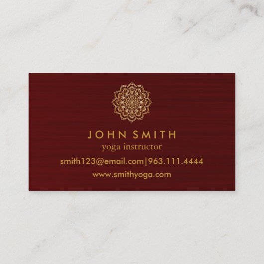 ミニマモダンリストバラ金ゴールドロータスヨガインストラクター 名刺 (裏面)