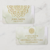 ミニマモダンリストバラ金ゴールドロータスヨガインストラクター 名刺 (正面/裏面)