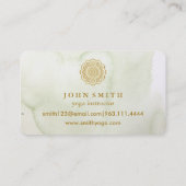 ミニマモダンリストバラ金ゴールドロータスヨガインストラクター 名刺 (裏面)