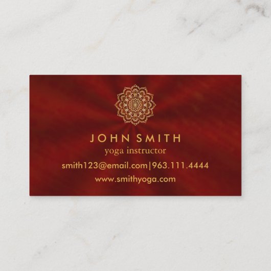 ミニマモダンリストバラ金ゴールドロータスヨガインストラクター 名刺 (裏面)