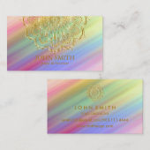 ミニマモダンリストバラ金ゴールドロータスヨガインストラクター 名刺 (正面/裏面)