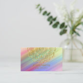 ミニマモダンリストバラ金ゴールドロータスヨガインストラクター 名刺 (スタンド正面)