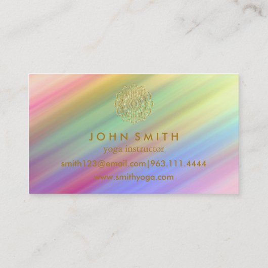 ミニマモダンリストバラ金ゴールドロータスヨガインストラクター 名刺 (裏面)