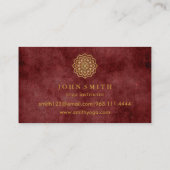 ミニマモダンリストバラ金ゴールドロータスヨガインストラクター 名刺 (裏面)