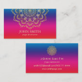 ミニマモダンリストバラ金ゴールドロータスヨガインストラクター 名刺 (正面/裏面)