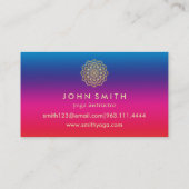 ミニマモダンリストバラ金ゴールドロータスヨガインストラクター 名刺 (裏面)