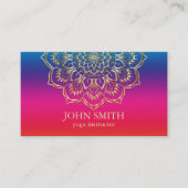 ミニマモダンリストバラ金ゴールドロータスヨガインストラクター 名刺 (正面)