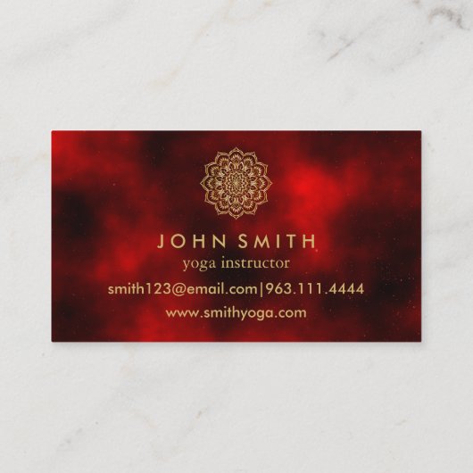 ミニマモダンリストバラ金ゴールドロータスヨガインストラクター 名刺 (裏面)