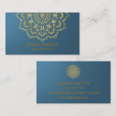 ミニマモダンリストバラ金ゴールドロータスヨガインストラクター 名刺 (正面/裏面)