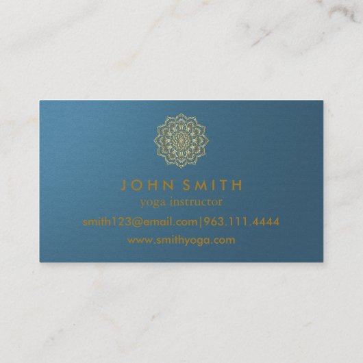 ミニマモダンリストバラ金ゴールドロータスヨガインストラクター 名刺 (裏面)
