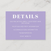 ミニマモダンリストバルミツワーラベンダーパープル エンクロージャーカード (正面)