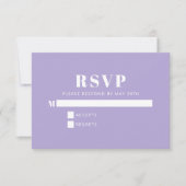 ミニマモダンリストバルミツワーラベンダーパープル 出欠カード (正面)