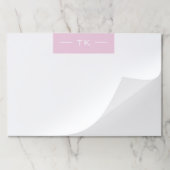 ミニマモダンリストパステルピンクモノグラムイニシャル ペーパーパッド (折り畳み)