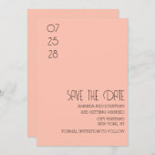 ミニマモダンリストパステル日付カードを保存 招待状 (正面/裏面)