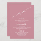 ミニマモダンリストパステル結婚のテーブルメニューカード メニュー (正面/裏面)