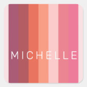 ミニマモダンリストパステル色ブロック スクエアシール (正面)