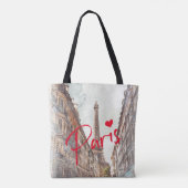 ミニマモダンリストパリエッフェルタワーウォーター色 トートバッグ (裏面)