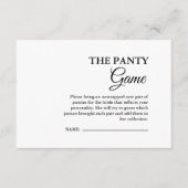ミニマモダンリストパンティブライダルシャワーゲームカード エンクロージャーカード (正面)