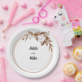 ミニマモダンリストパンパスグラスブーケ結婚ス ペーパープレート (パーティー)